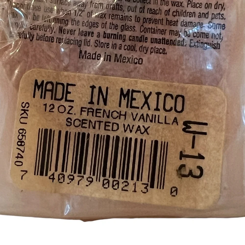 IMSA French Vanilla Scented Wax Candle NOS Vintage 2.75 x 2.75”‎ Deadstock